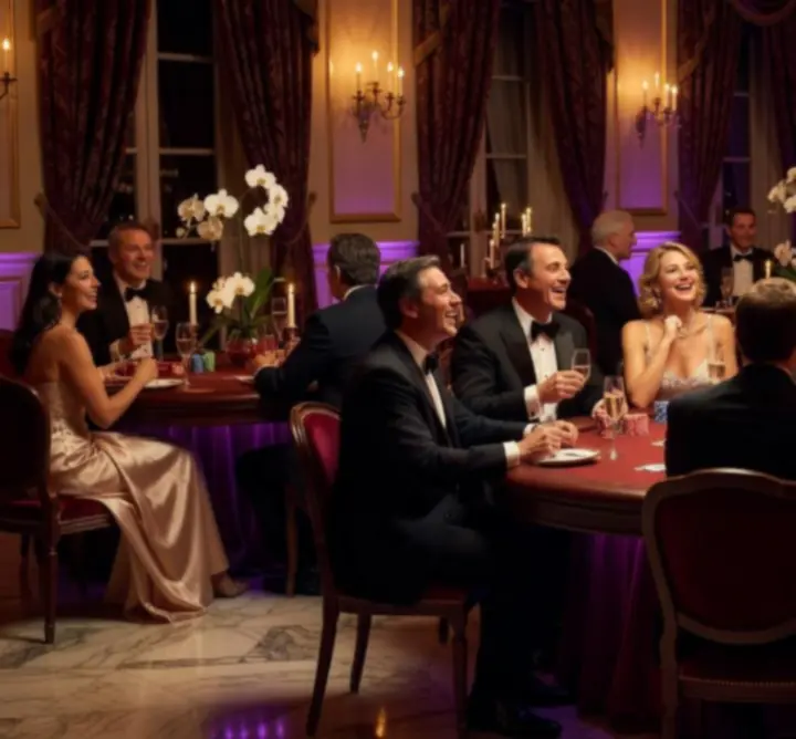 Goście podczas eleganckiego wieczoru pokerowego zorganizowanego przez Velvet Night Venue