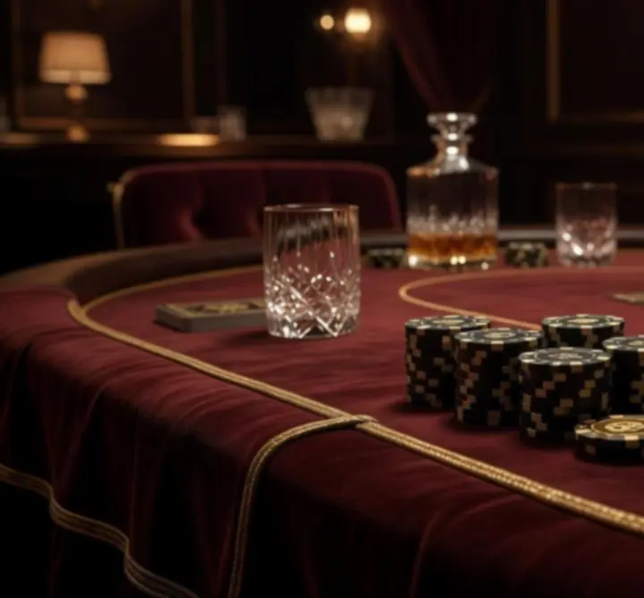 Profesjonalne stoły pokerowe, żetony premium i karty przygotowane na wieczór pokerowy