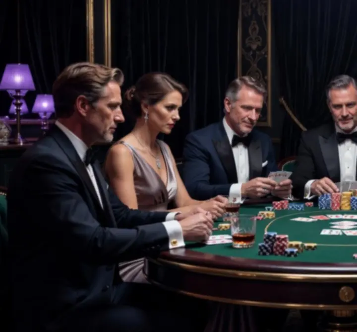 Elegancki stół pokerowy w klimacie kasyna podczas wieczoru Velvet Night Venue